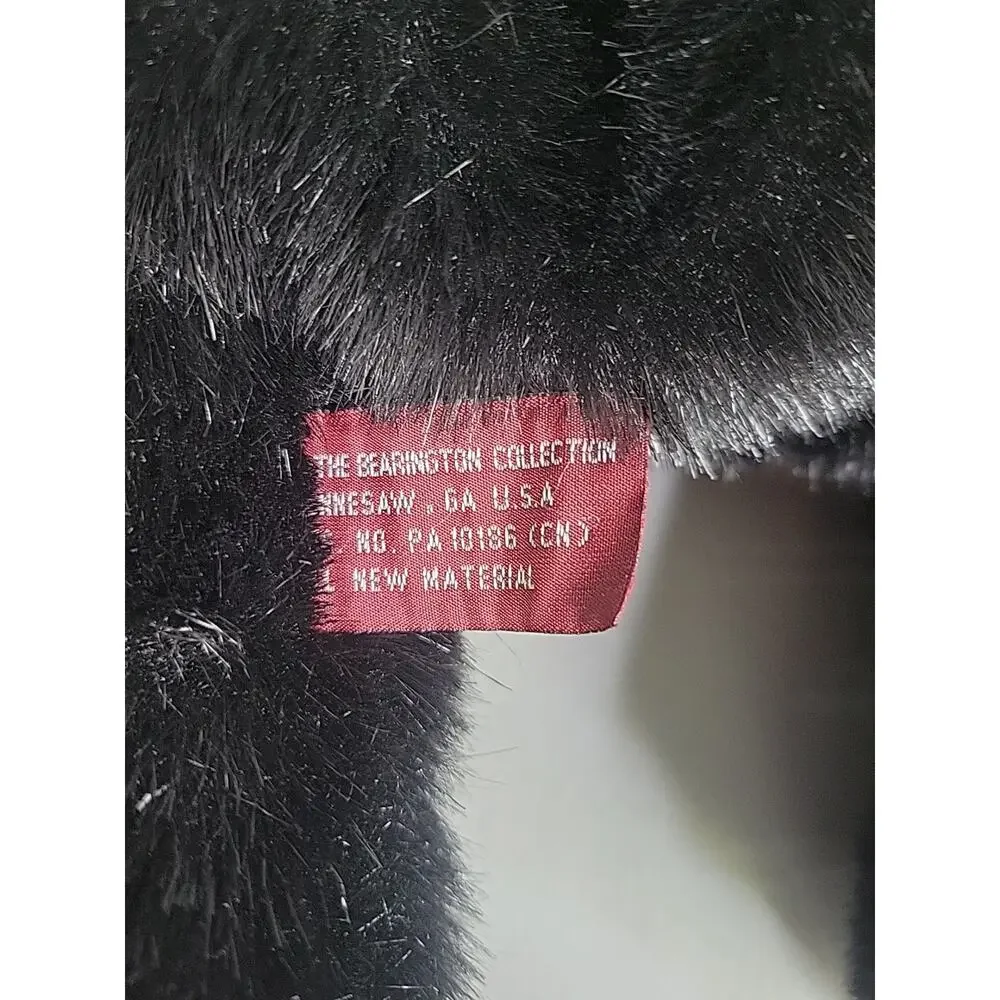 The Bearington Collection Rocky Teddy Bear Plush Stuffed Animal Backpack Black